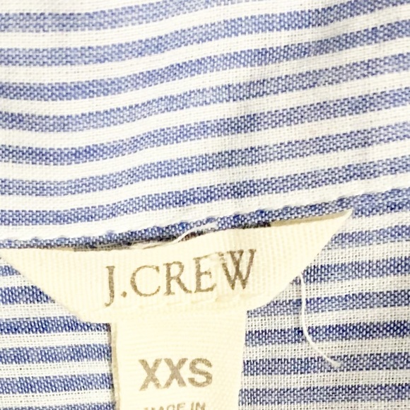 J. Crew Cotton Pinstripe Partial Buttoned Collared Lightweight Long Sleeve Top - Picture 6 of 8